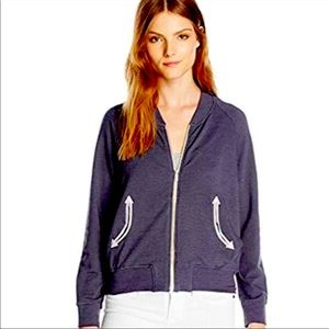 Monrow Cowboy Bomber Zip Up Sweatshirt Size M